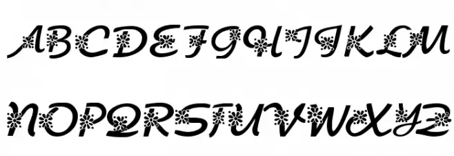 KR Floral Script Font Litere mari
