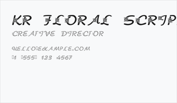 KR Floral Script Business Card