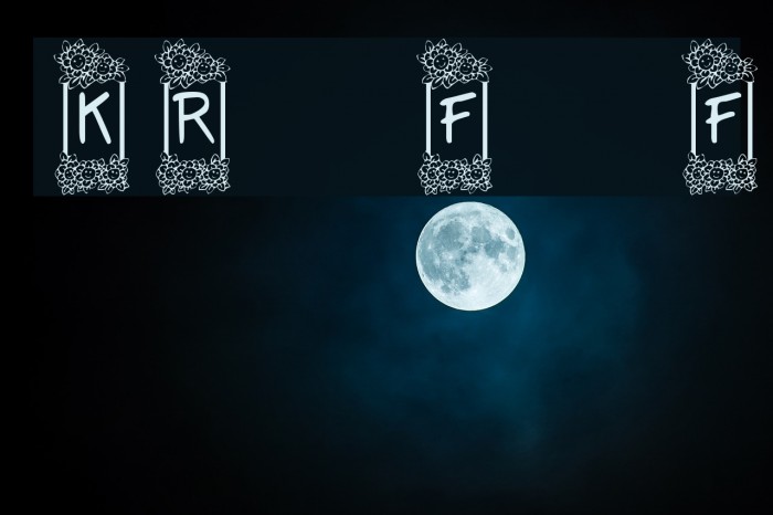 KR Flower Frame Font examples