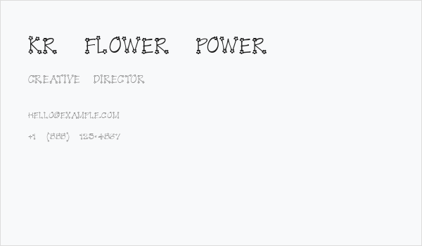 KR Flower Power Business Card