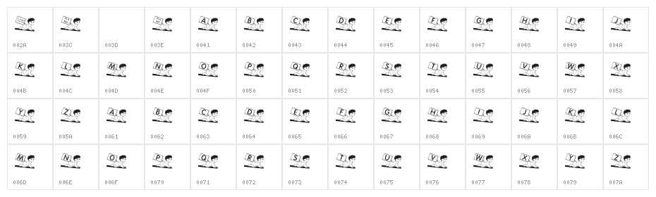 KR For Baby B Character Map