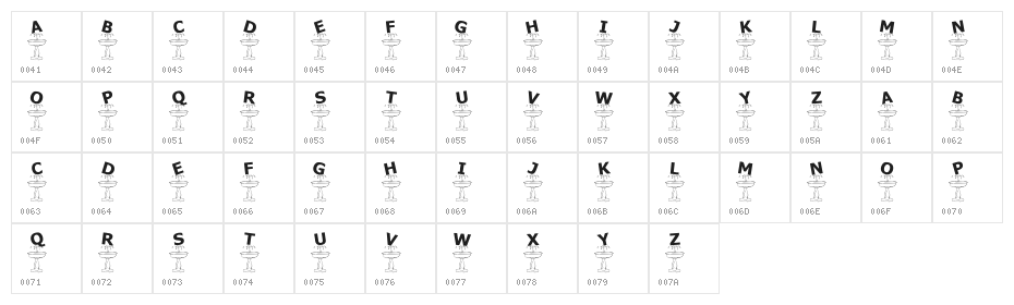 KR Fountain Character Map