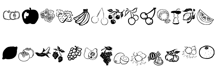 KR Fruitsy Font LOWERCASE