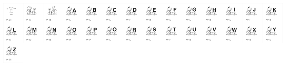KR Garden for Sue Character Map