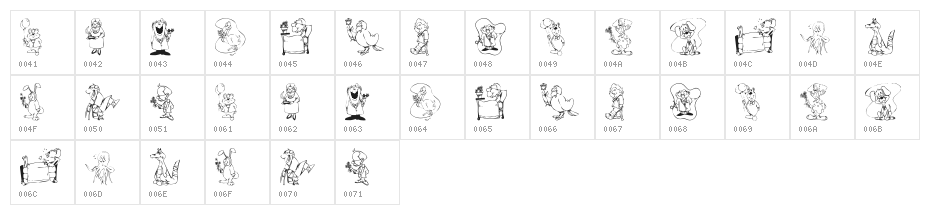 KR Get Well Dings Character Map
