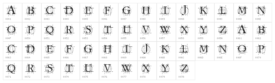 KR Graphed Character Map