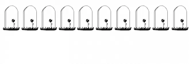 KR Gravestone Font Alte caractere