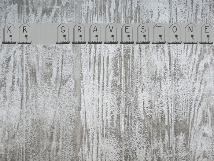 KR Gravestone Schriftart examples
