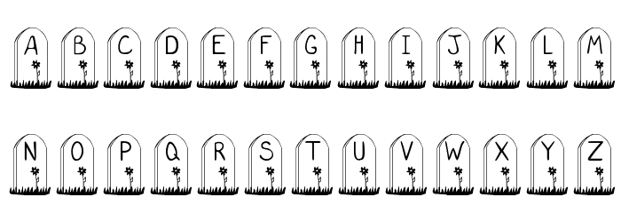 KR Gravestone Schriftart Kleinbuchstaben