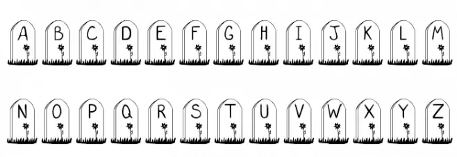KR Gravestone Font Litere mici