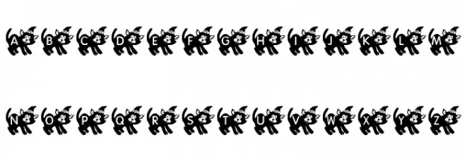 KR Halloween Kitten Font UPPERCASE