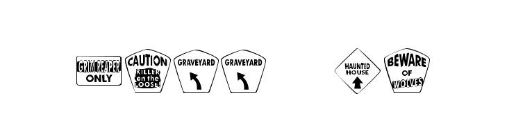 KR Halloween Signs Two  Frei Schriftart Herunterladen