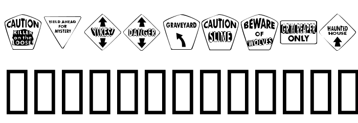 KR Halloween Signs Two Font LOWERCASE
