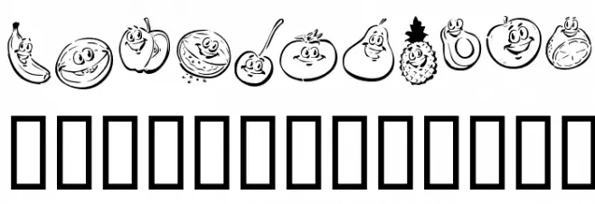 KR Happy Fruit フォント 大文字
