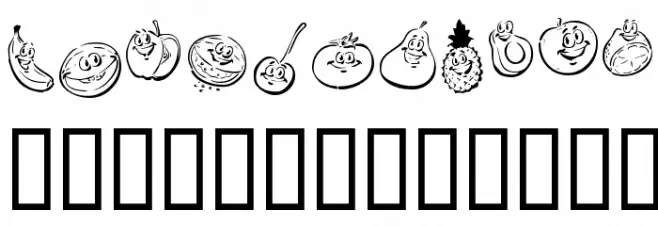 KR Happy Fruit Fuentes MINÚSCULAS