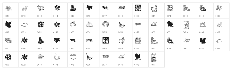 KR Harvest Dings Character Map