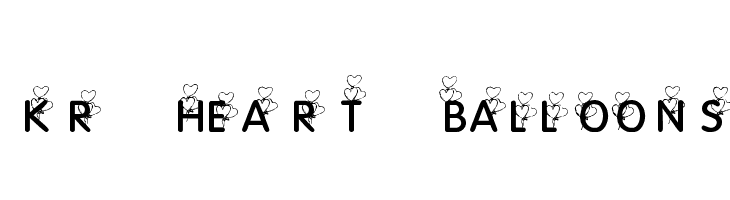 KR Heart Balloons Font