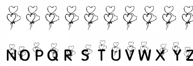 KR Heart Balloons Font OTHER CHARS