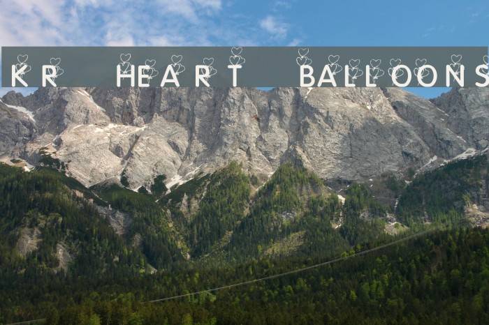 KR Heart Balloons Font examples