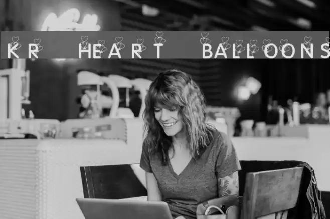 KR Heart Balloons Font examples