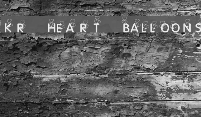 KR Heart Balloons Font examples