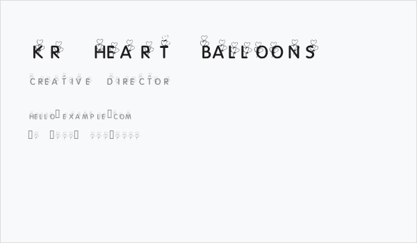 KR Heart Balloons Business Card