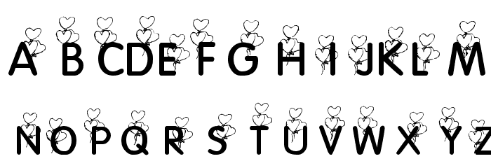 KR Heart Balloons Font LOWERCASE