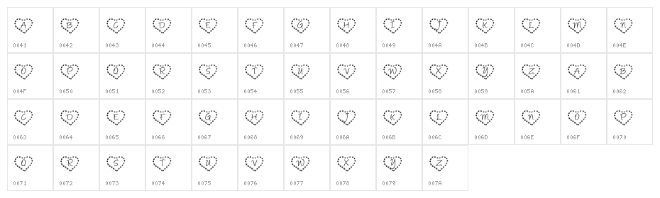 KR Heart of Flowers Character Map