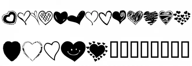 KR Heartalicious Шрифта ВЕРХНИЙ