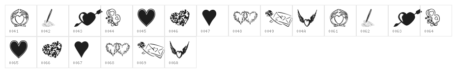 KR Heartily Character Map