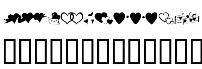 KR Hearts Along フォント 大文字