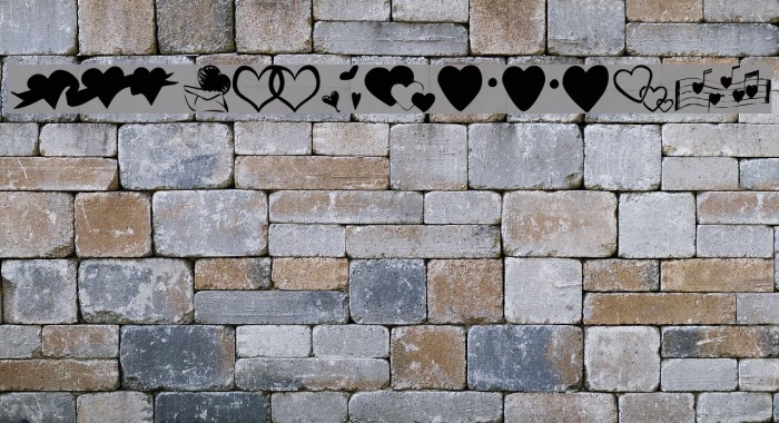 KR Hearts Along Font examples