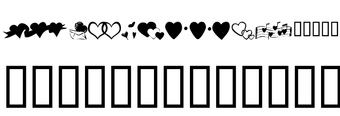 KR Hearts Along Font LOWERCASE