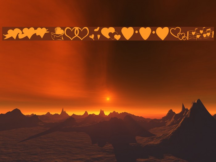 KR Hearts Along Шрифта examples