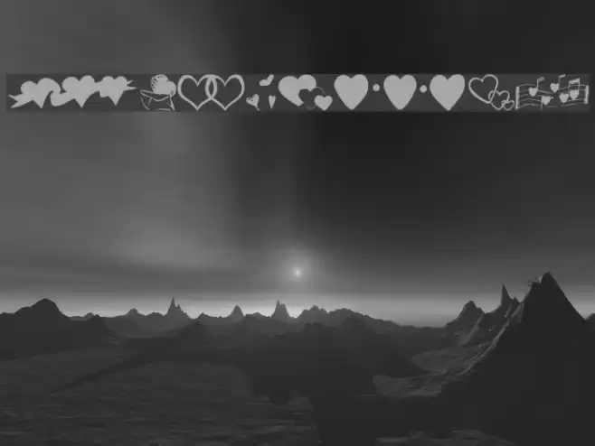 KR Hearts Along Font examples