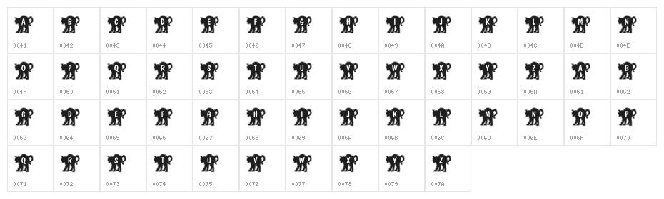 KR Hissy Fit Character Map