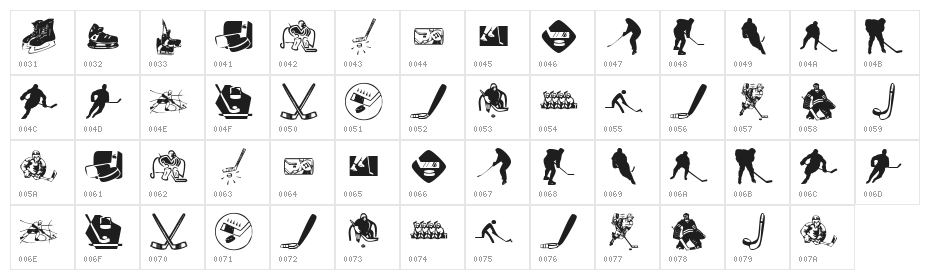 KR Hockey Dings Character Map