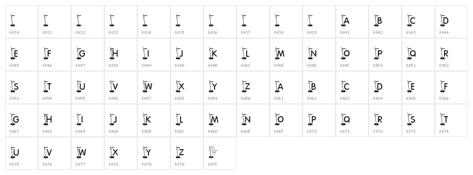 KR Hole In One! Character Map