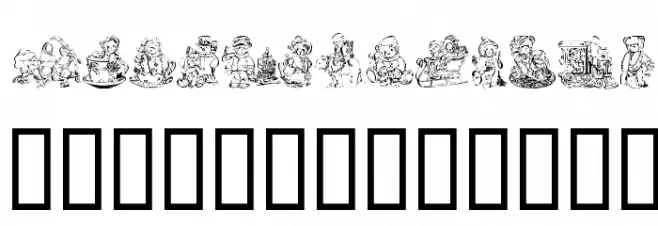 KR Holiday Teddies Three 字体 大写