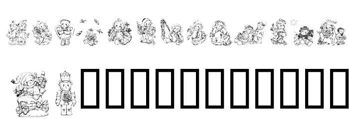 KR Holiday Teddies Two Font LOWERCASE
