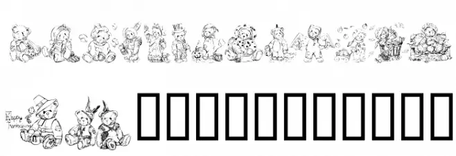 KR Holiday Teddies Polices MAJUSCULES
