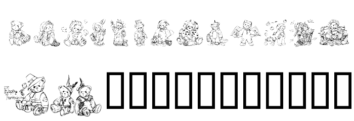 KR Holiday Teddies Font LOWERCASE