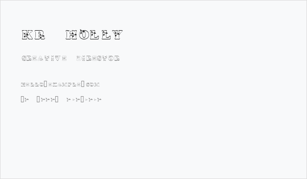 KR Holly Business Card