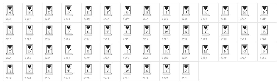 KR Home Is Where The Heart Is Character Map