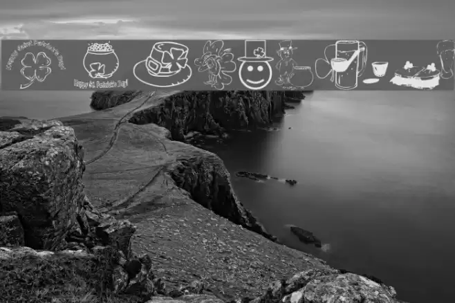 KR Irish Kat 4 Font examples