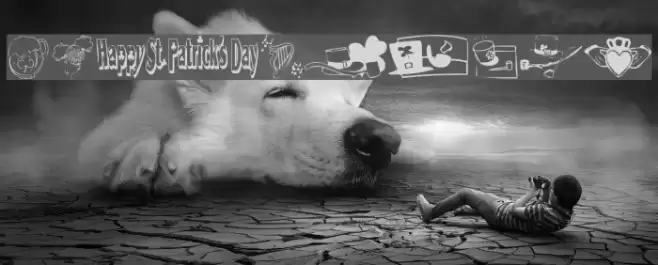 KR Irish Kat 5 Font examples