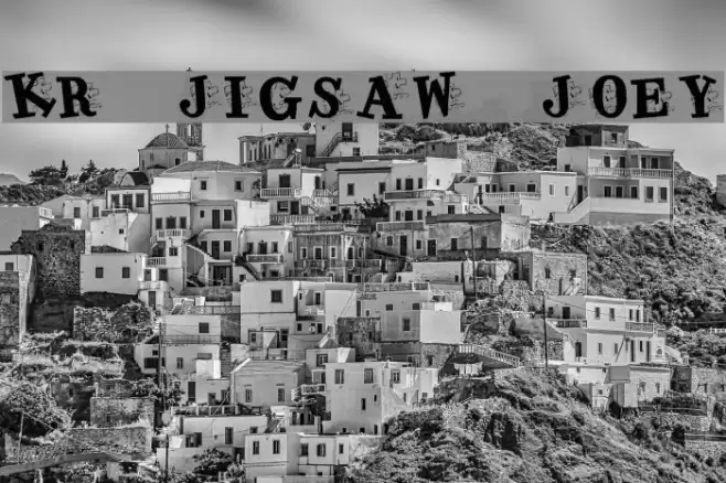 KR Jigsaw Joey Font examples