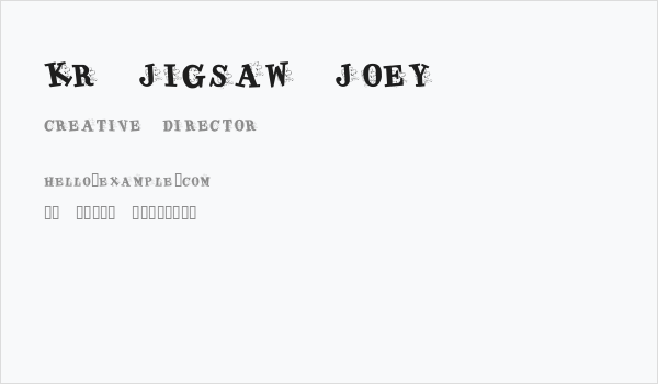 KR Jigsaw Joey Business Card