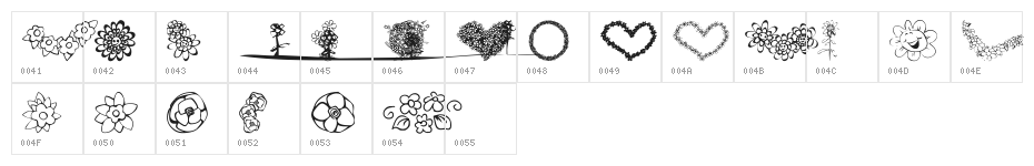 KR Just The Flowers Character Map