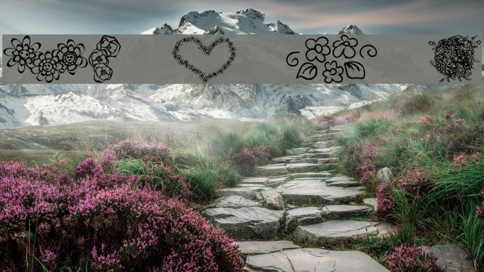 KR Just The Flowers Font examples